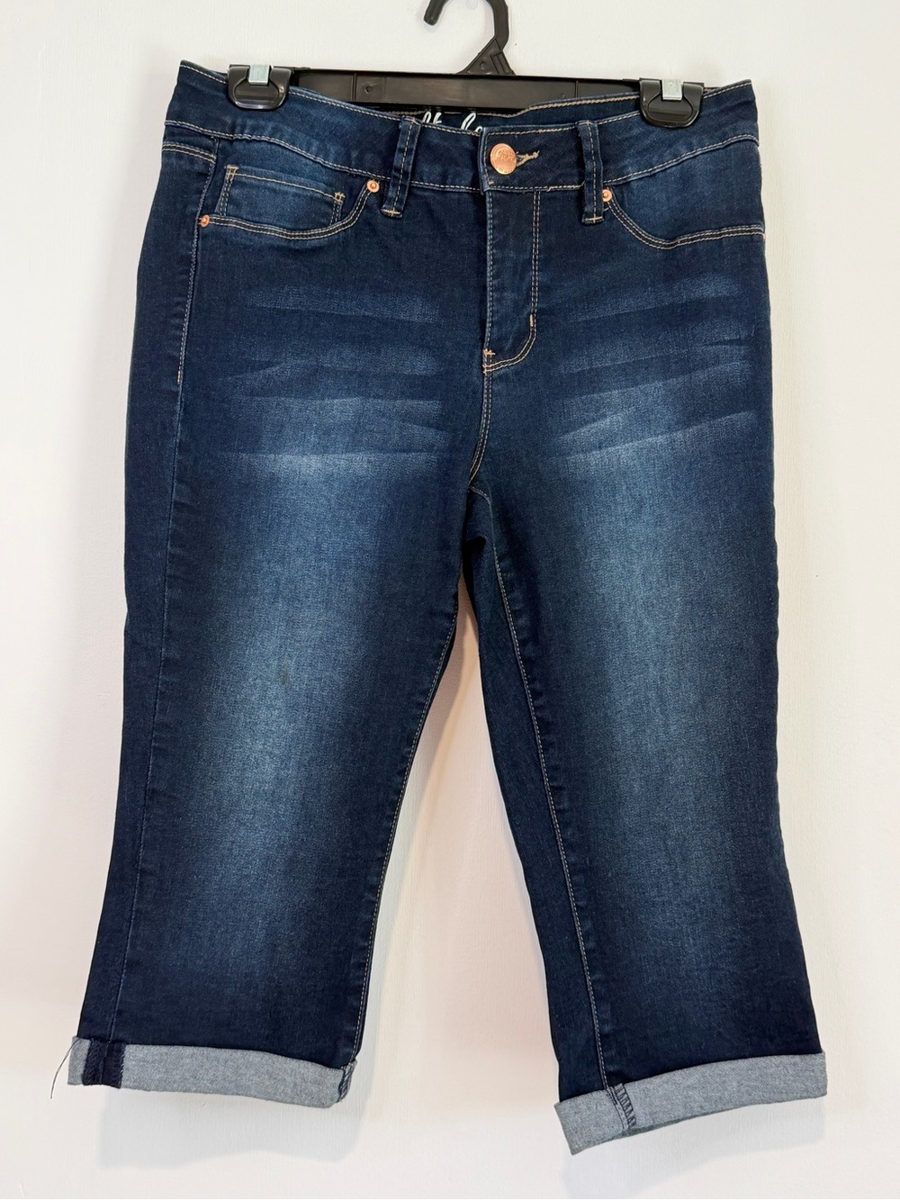 Royalty for Me Perfect Tummy Control Mid Rise Crop Jeans Blue Petite 10P